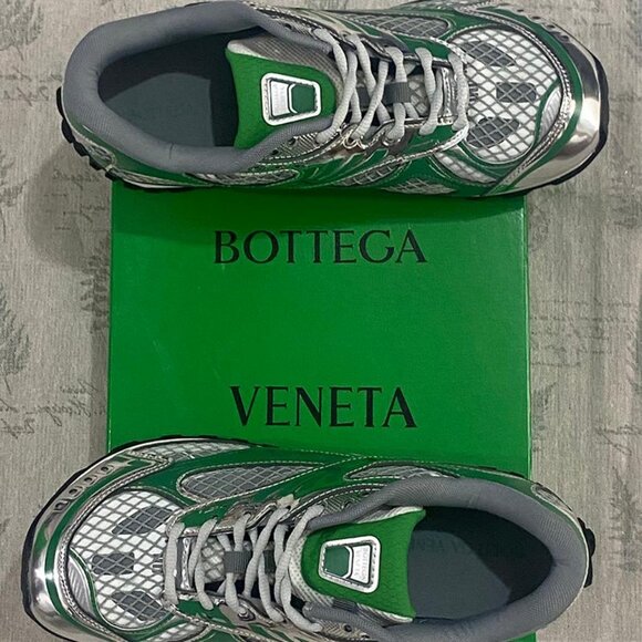 Bottega Veneta Other - Bottega Veneta Green & Silver Sneakers